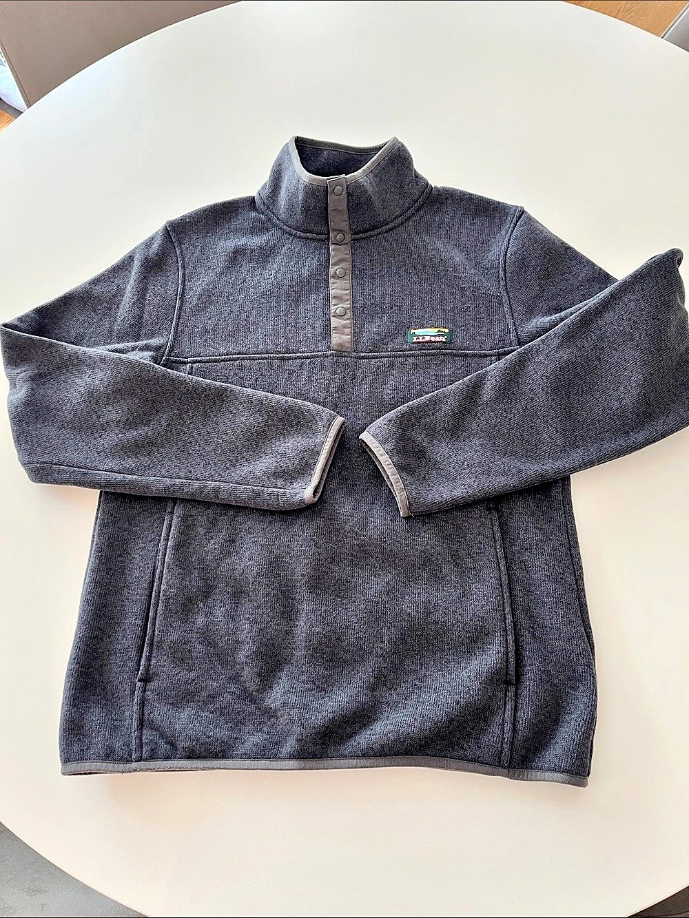 L.L.Bean Slightly Fitted Fleece Pullover Fleece Pullover Gray Size Small